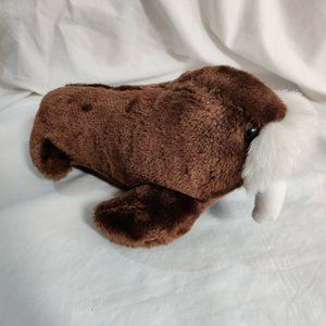 Vintage 1988 Sea World Brown Walrus Plush Stuffed